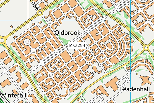 Oldbrook First School and Nursery map (MK6 2NH) - OS VectorMap District (Ordnance Survey)