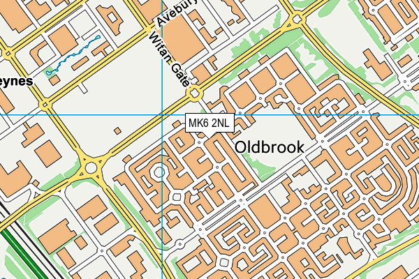 MK6 2NL map - OS VectorMap District (Ordnance Survey)