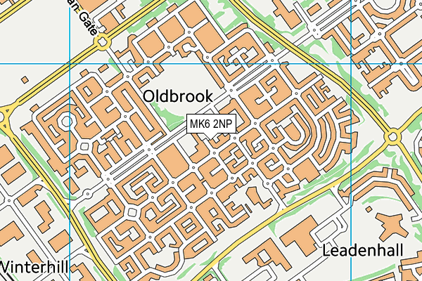 MK6 2NP map - OS VectorMap District (Ordnance Survey)