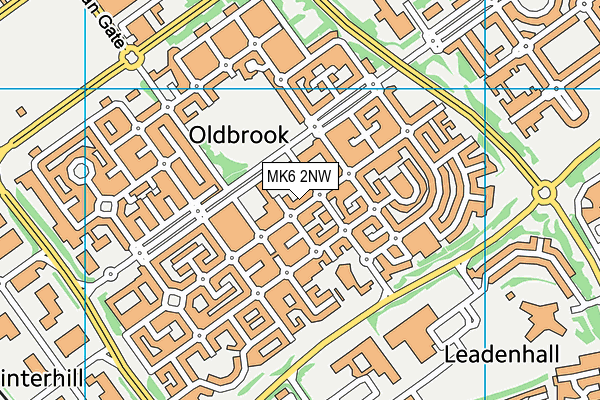 MK6 2NW map - OS VectorMap District (Ordnance Survey)