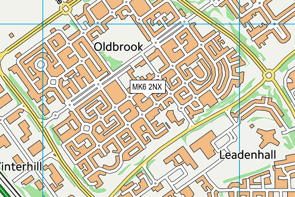 MK6 2NX map - OS VectorMap District (Ordnance Survey)