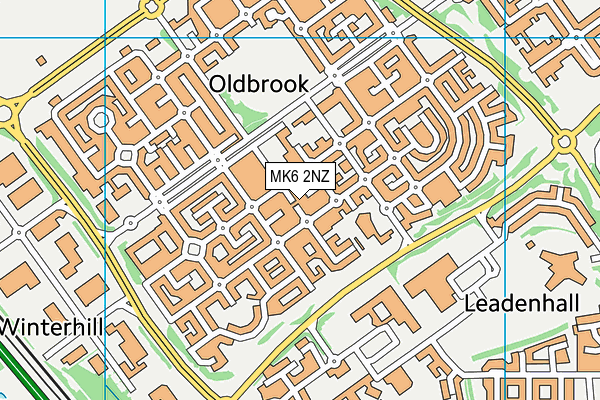 MK6 2NZ map - OS VectorMap District (Ordnance Survey)