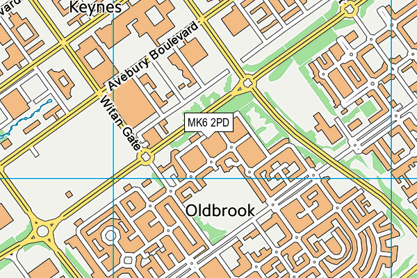 MK6 2PD map - OS VectorMap District (Ordnance Survey)