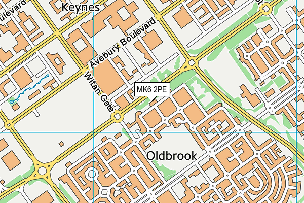 MK6 2PE map - OS VectorMap District (Ordnance Survey)