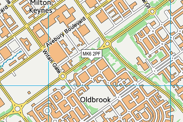 MK6 2PF map - OS VectorMap District (Ordnance Survey)