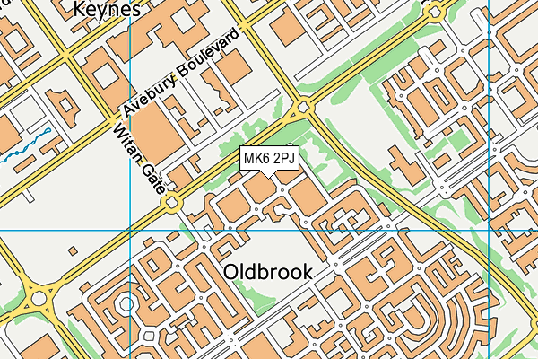 MK6 2PJ map - OS VectorMap District (Ordnance Survey)