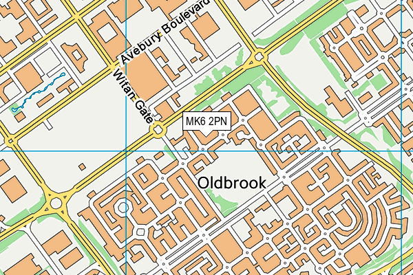 MK6 2PN map - OS VectorMap District (Ordnance Survey)