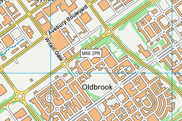 MK6 2PR map - OS VectorMap District (Ordnance Survey)