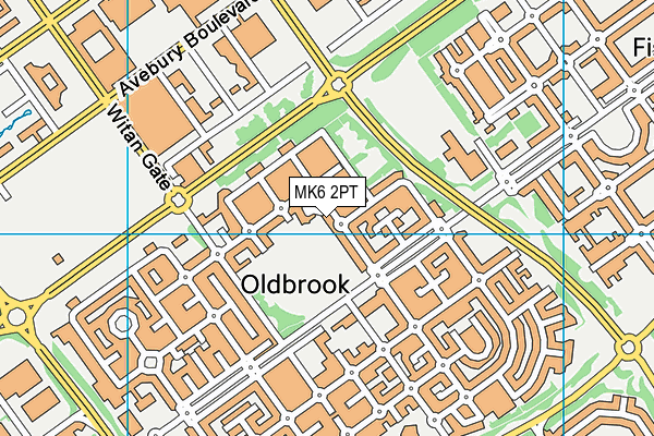 MK6 2PT map - OS VectorMap District (Ordnance Survey)