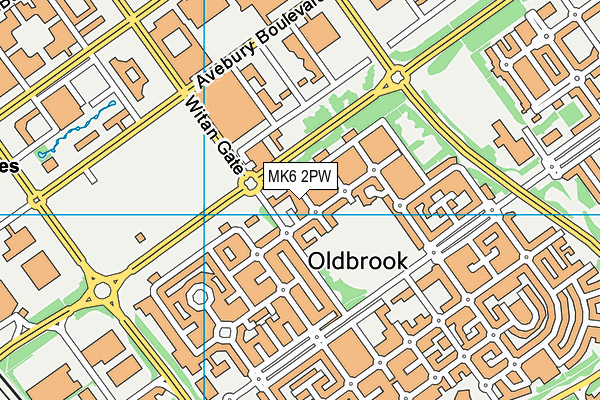 MK6 2PW map - OS VectorMap District (Ordnance Survey)