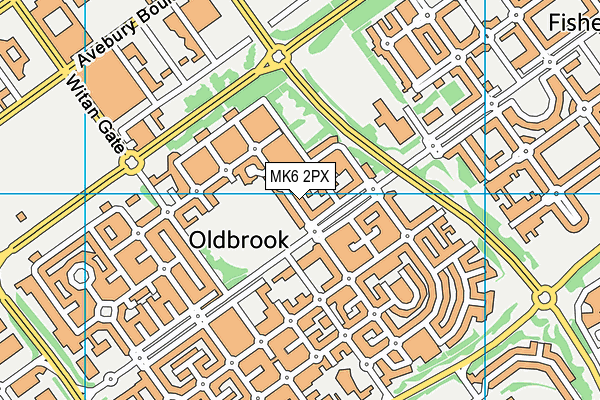 MK6 2PX map - OS VectorMap District (Ordnance Survey)