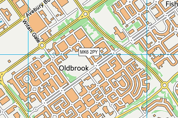 MK6 2PY map - OS VectorMap District (Ordnance Survey)