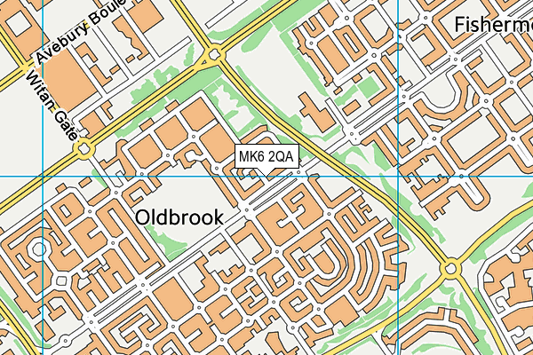 MK6 2QA map - OS VectorMap District (Ordnance Survey)