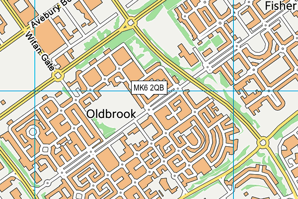 MK6 2QB map - OS VectorMap District (Ordnance Survey)