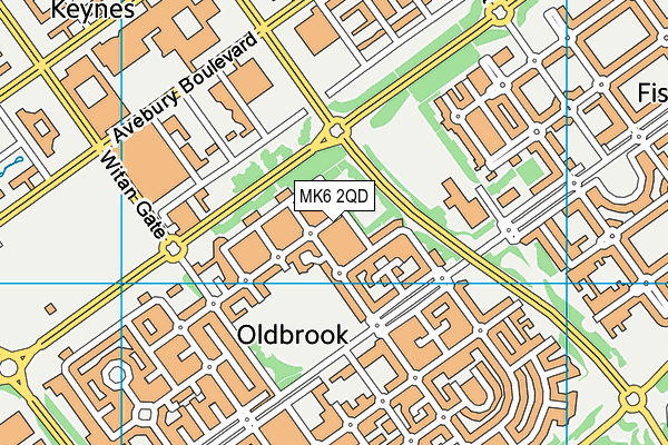 MK6 2QD map - OS VectorMap District (Ordnance Survey)