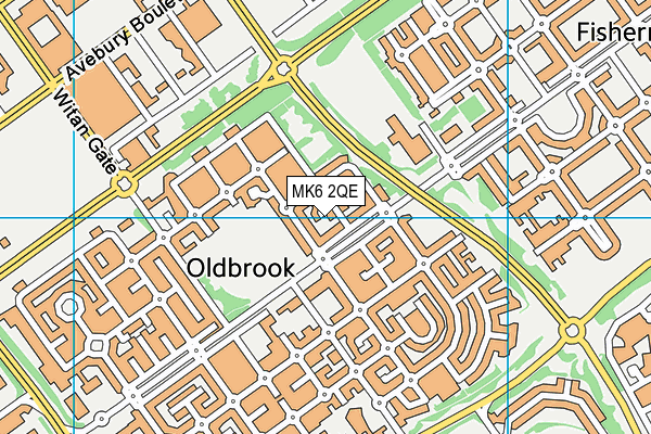 MK6 2QE map - OS VectorMap District (Ordnance Survey)