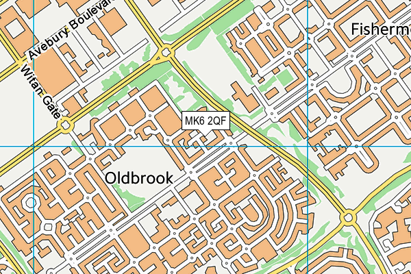 MK6 2QF map - OS VectorMap District (Ordnance Survey)