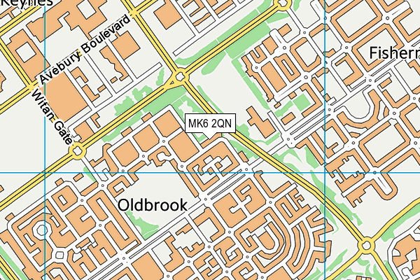MK6 2QN map - OS VectorMap District (Ordnance Survey)