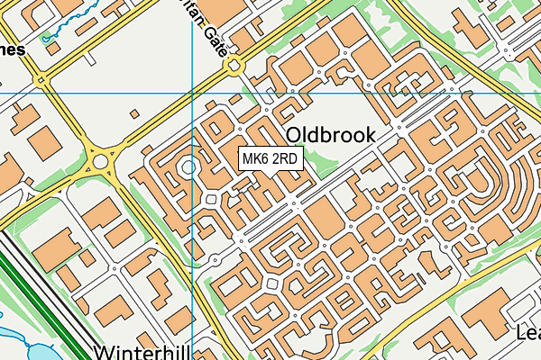 MK6 2RD map - OS VectorMap District (Ordnance Survey)