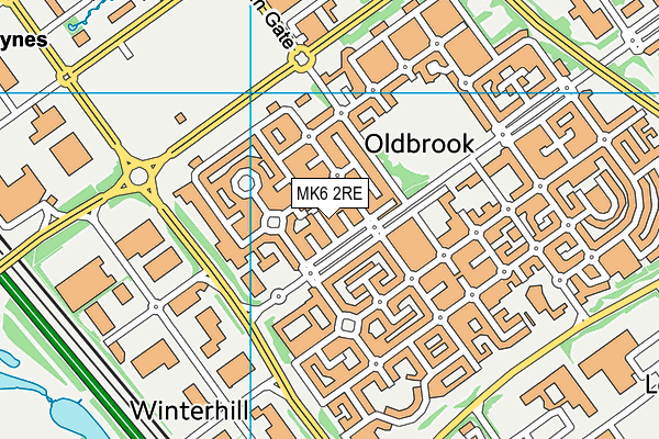 MK6 2RE map - OS VectorMap District (Ordnance Survey)