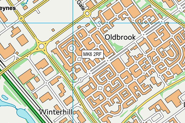 MK6 2RF map - OS VectorMap District (Ordnance Survey)