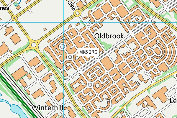 MK6 2RG map - OS VectorMap District (Ordnance Survey)