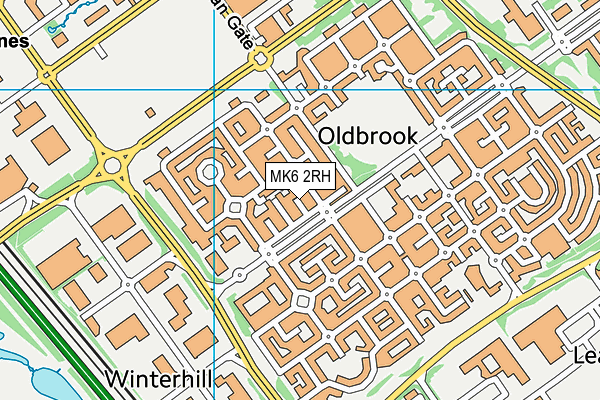 MK6 2RH map - OS VectorMap District (Ordnance Survey)