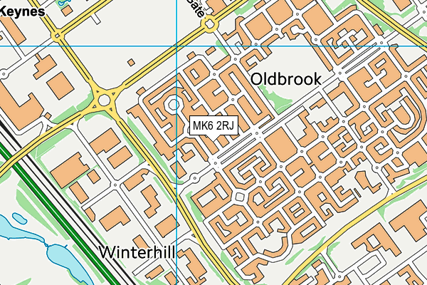 MK6 2RJ map - OS VectorMap District (Ordnance Survey)