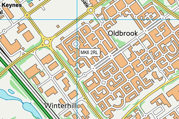 MK6 2RL map - OS VectorMap District (Ordnance Survey)