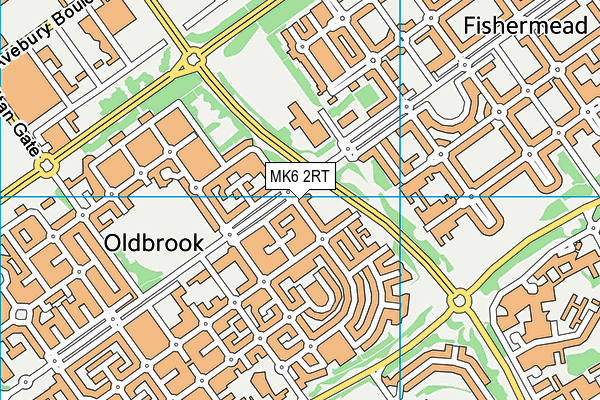 MK6 2RT map - OS VectorMap District (Ordnance Survey)