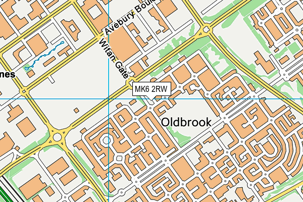 MK6 2RW map - OS VectorMap District (Ordnance Survey)