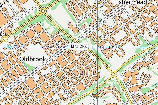 MK6 2RZ map - OS VectorMap District (Ordnance Survey)