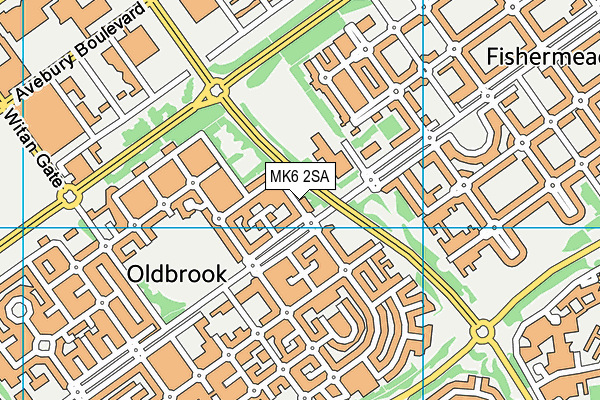 MK6 2SA map - OS VectorMap District (Ordnance Survey)