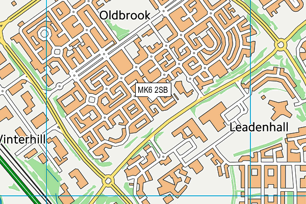 MK6 2SB map - OS VectorMap District (Ordnance Survey)