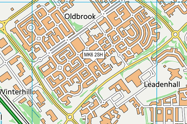 MK6 2SH map - OS VectorMap District (Ordnance Survey)