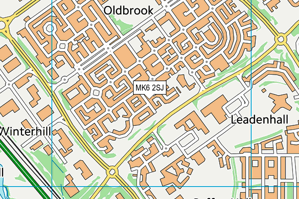 MK6 2SJ map - OS VectorMap District (Ordnance Survey)
