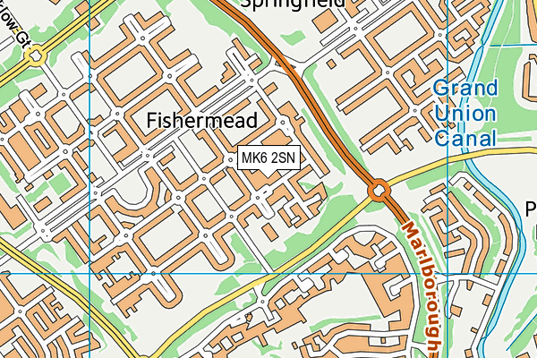 MK6 2SN map - OS VectorMap District (Ordnance Survey)