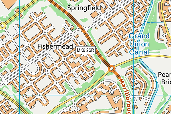 MK6 2SR map - OS VectorMap District (Ordnance Survey)