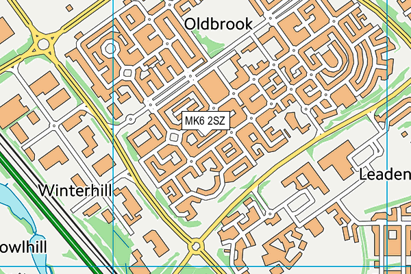 MK6 2SZ map - OS VectorMap District (Ordnance Survey)