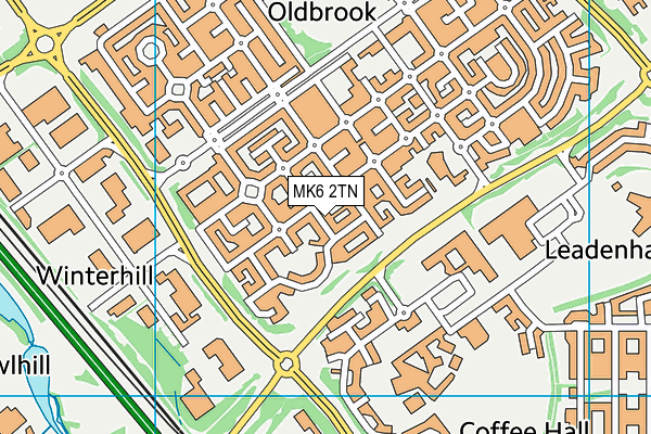 MK6 2TN map - OS VectorMap District (Ordnance Survey)