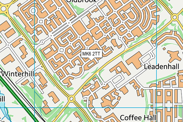 MK6 2TT map - OS VectorMap District (Ordnance Survey)