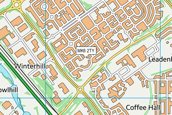 MK6 2TY map - OS VectorMap District (Ordnance Survey)