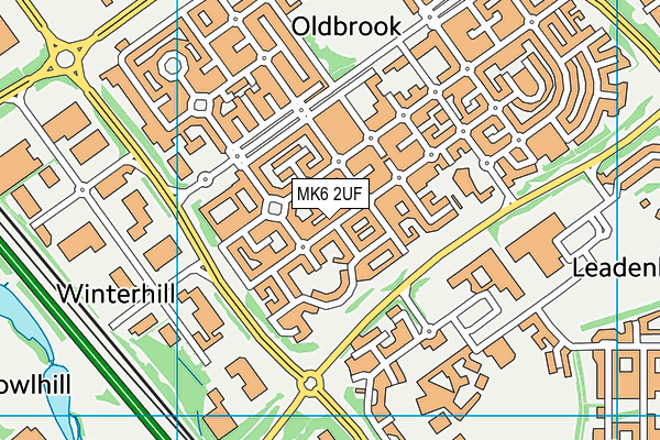 MK6 2UF map - OS VectorMap District (Ordnance Survey)