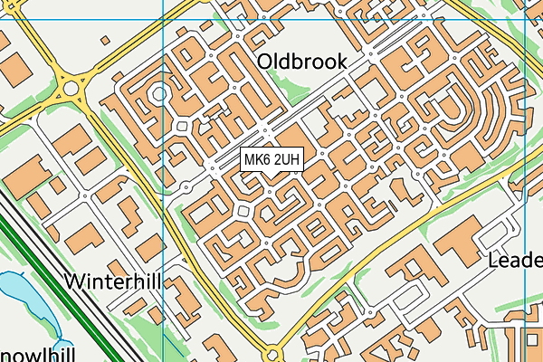 MK6 2UH map - OS VectorMap District (Ordnance Survey)