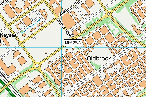 MK6 2WA map - OS VectorMap District (Ordnance Survey)