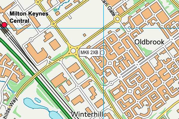 MK6 2XB map - OS VectorMap District (Ordnance Survey)