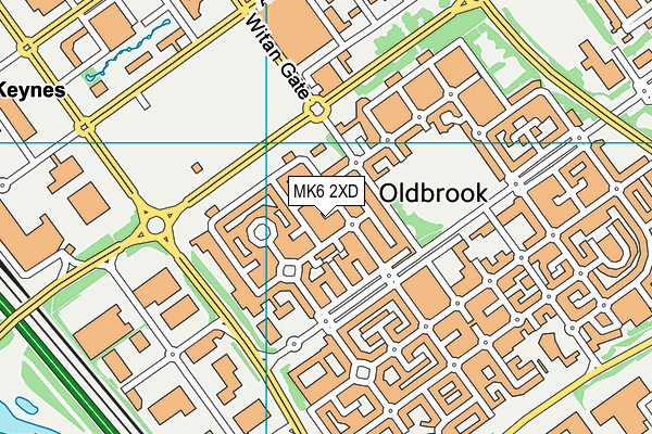 MK6 2XD map - OS VectorMap District (Ordnance Survey)