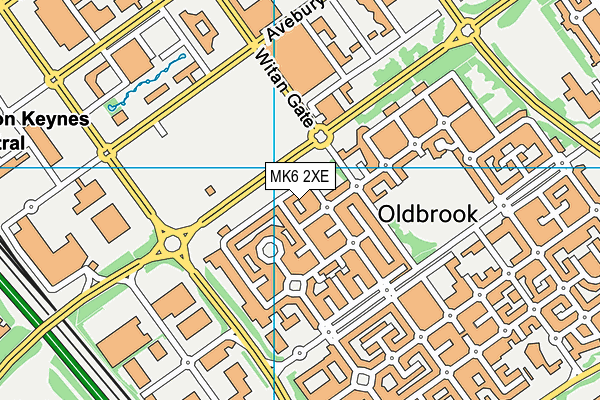 MK6 2XE map - OS VectorMap District (Ordnance Survey)