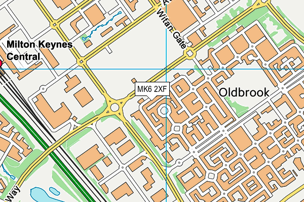 MK6 2XF map - OS VectorMap District (Ordnance Survey)