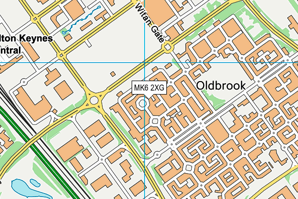 MK6 2XG map - OS VectorMap District (Ordnance Survey)